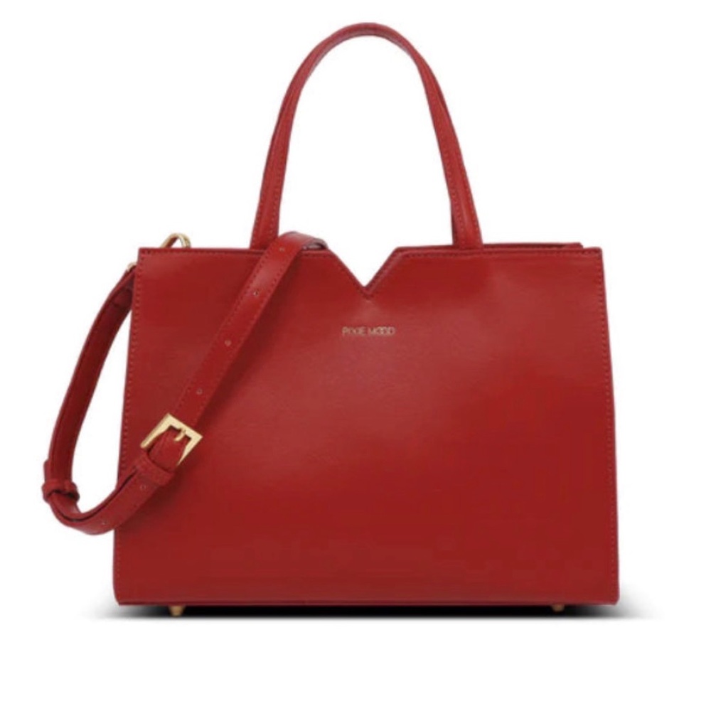 Pixie Mood AURORA Removable Wristlet, Vegan Leather Satchel, Wine color, EUC